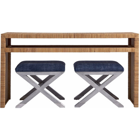 Long Key Console Table Wrapped Rattan Accent | Universal
