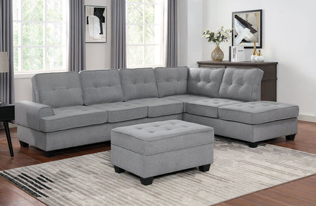 Linore - Sectional - Gray - Home Elegance USA