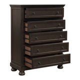 Traditional Design Bedroom Furniture 1pc Chest of 5x Drawers Grayish Brown Finish Wooden Furniture - Home Elegance USA