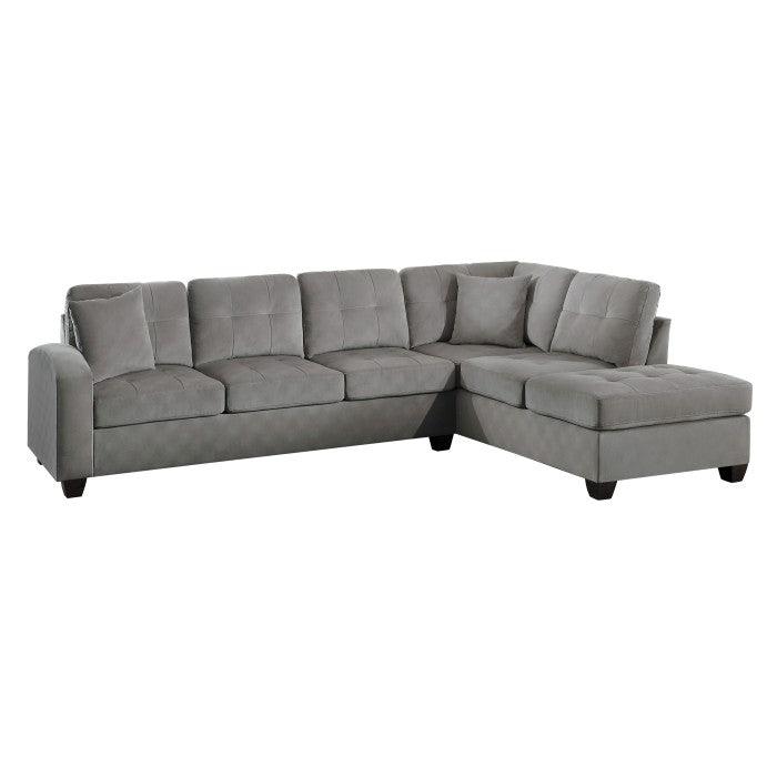 Homelegance - Emilio 2-Piece Reversible Sectional With Chaise In Gray - 8367Tp*