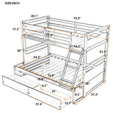 Twin over Full Bunk Bed with Storage - Espresso(OLD SKU :LP000022AAP) - Home Elegance USA