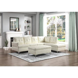 Barrington 3 - Piece Sectional With Right Chaise And Ottoman In White 8378Wht*3 | Homelegance | Home Elegance USA