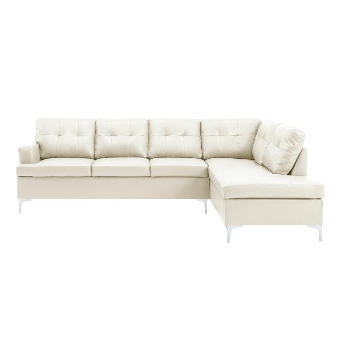 Barrington 2 - Piece Sectional With Right Chaise 8378Wht*2 | Homelegance | Home Elegance USA