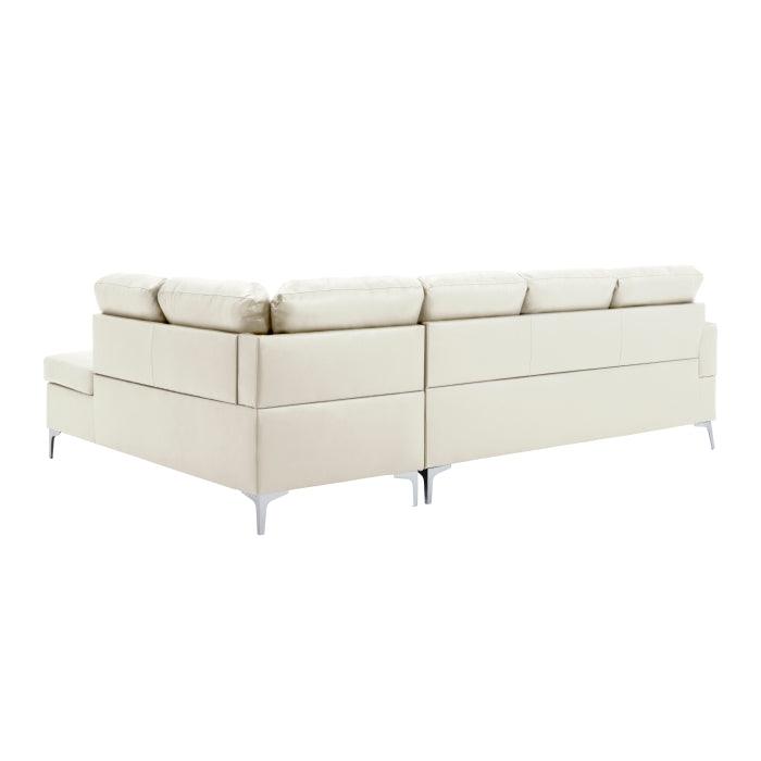 Barrington 3 - Piece Sectional With Right Chaise And Ottoman In White 8378Wht*3 | Homelegance | Home Elegance USA