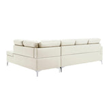 Barrington 3 - Piece Sectional With Right Chaise And Ottoman In White 8378Wht*3 | Homelegance | Home Elegance USA
