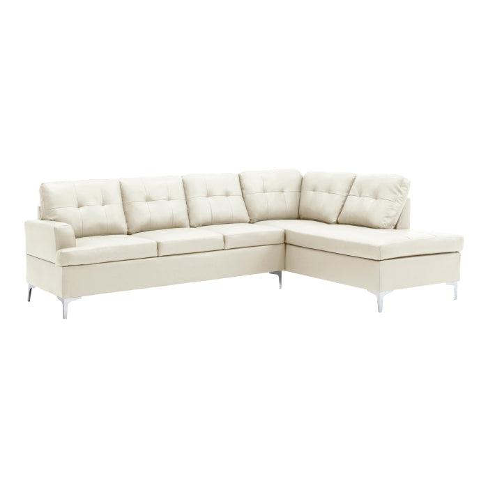 Barrington 2 - Piece Sectional With Right Chaise 8378Wht*2 | Homelegance | Home Elegance USA
