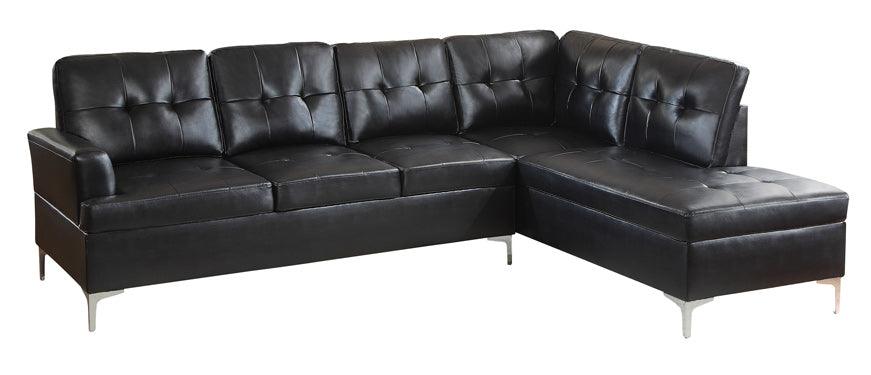 Barrington 2 Piece Sectional In Black 8378Blk | Homelegance | Home Elegance USA