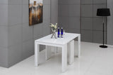 Vig Furniture - Morph - Modern Ultra-Compact Extendable White Dining Table - Vggu837Xt-Wht