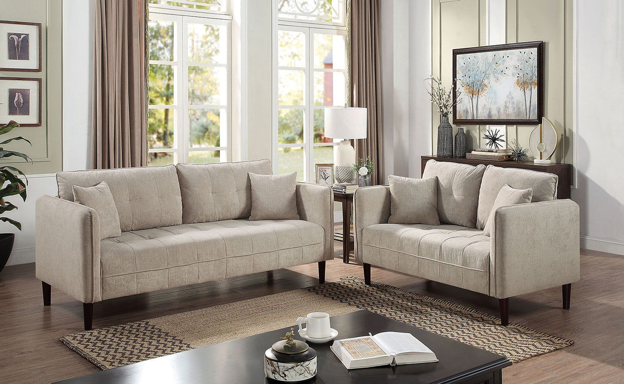 Lynda - Sofa & Loveseat - Light Gray - Home Elegance USA