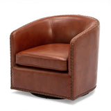 Trenton Swivel Arm Chair - Caramel - Home Elegance USA