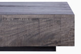 Charcoal Finish Solid Wood Low Profile Rough Coffee Table Home Elegance USA