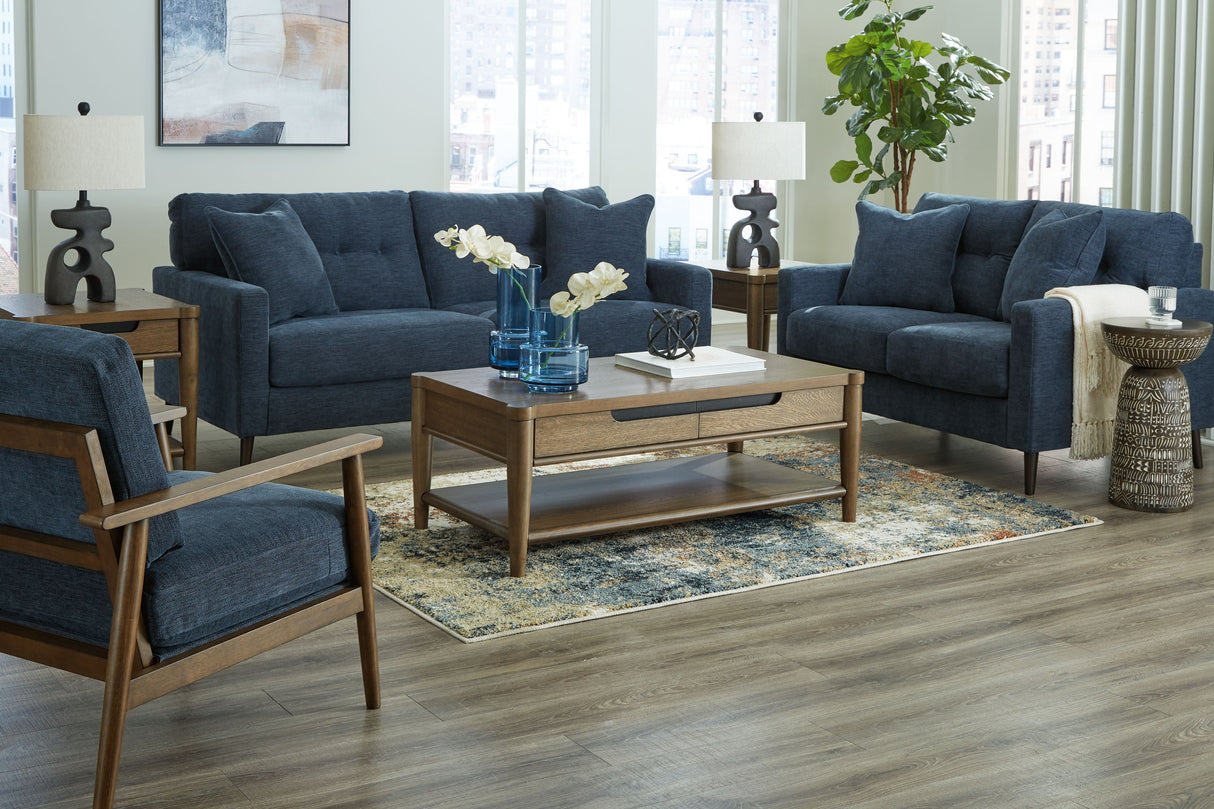 Bixler - Navy - 3 Pc. - Sofa, Loveseat, Accent Chair - Home Elegance USA