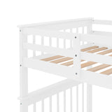 Stairway Twin-Over-Twin Bunk Bed with Storage and Guard Rail for Bedroom, Dorm, White color(OLD SKU :LP000109AAK) - Home Elegance USA