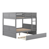 Full Over Full Bunk Bed with Twin Size Trundle, Gray ( old sku: LP000250AAE ) - Home Elegance USA