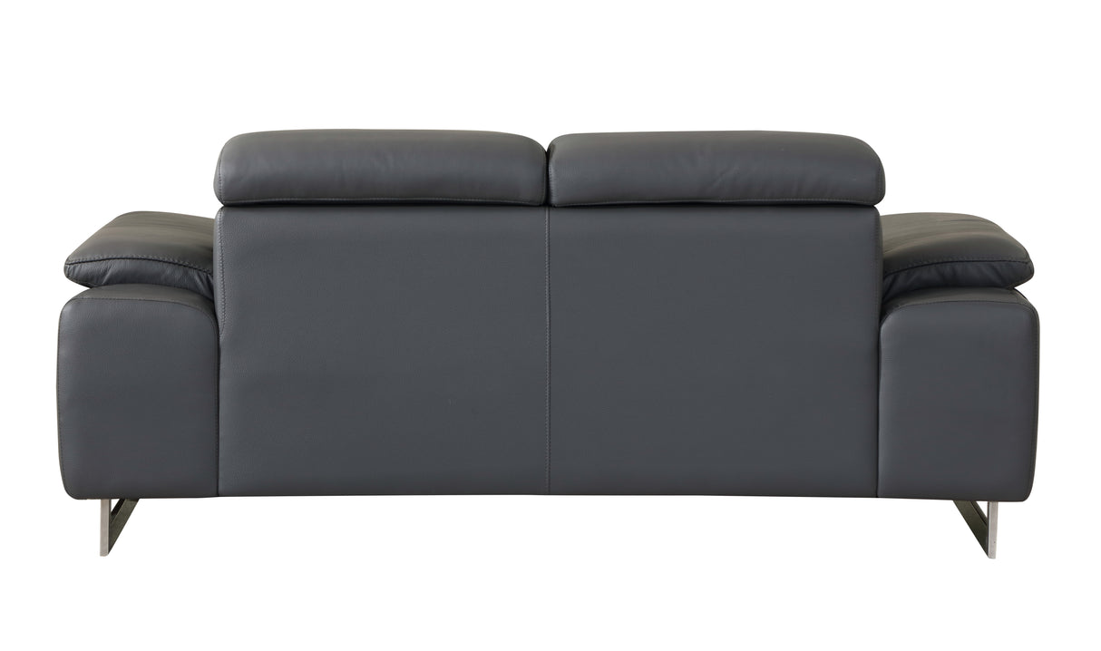 Global United Top Grain Italian Leather Loveseat Home Elegance USA