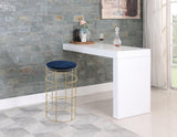 Meridian Furniture - Rebar Velvet Bar Stool Set Of 2 In Navy - 941Navy-C