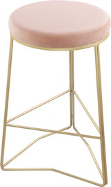 Meridian Furniture - Tres Velvet Counter Stool Set Of 2 In Pink - 942Pink-C