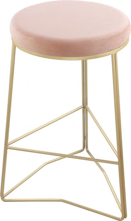 Meridian Furniture - Tres Velvet Counter Stool Set Of 2 In Pink - 942Pink-C