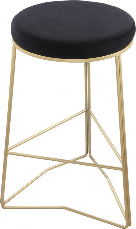 Meridian Furniture - Tres Velvet Counter Stool Set Of 2 In Black - 942Black-C