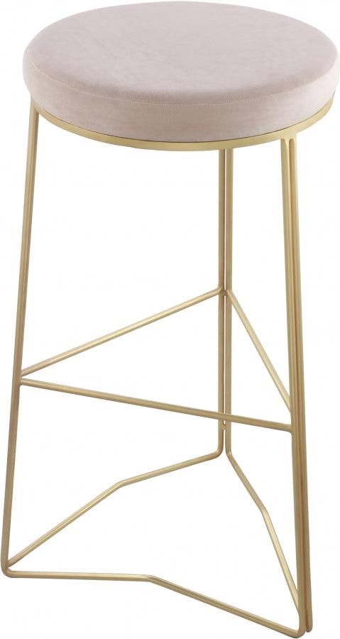 Meridian Furniture - Tres Velvet Bar Stool Set Of 2 In Cream - 943Cream-C