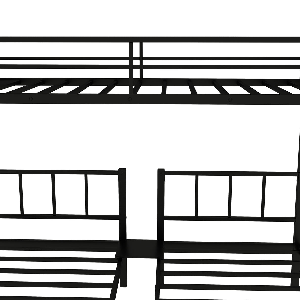 Twin over Twin & Twin Bunk Beds for 3, Twin XL over Twin & Twin Bunk Bed Metal Triple Bunk Bed, Black (Pre-sale date: June 10th) - Home Elegance USA