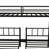 Twin over Twin & Twin Bunk Beds for 3, Twin XL over Twin & Twin Bunk Bed Metal Triple Bunk Bed, Black (Pre-sale date: June 10th) - Home Elegance USA