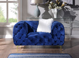 Blue Elegant Velvet Living Room Armchair - Home Elegance USA
