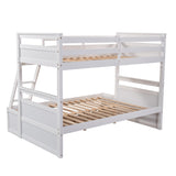 Twin over Full Bunk Bed with Storage - White(OLD SKU :LP000022AAK) - Home Elegance USA