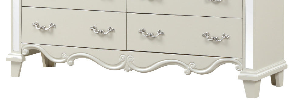 Milan Mirror Framed Dresser made with Wood in White - Home Elegance USA