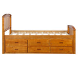 ORISFUR. Twin Size Platform Storage Bed Solid Wood Bed with 6 Drawers - Home Elegance USA