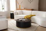 Round Coffee Table side Table for Living Room Fully Assembled Black Home Elegance USA