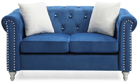 Raisa G861A-L Loveseat , NAVY BLUE