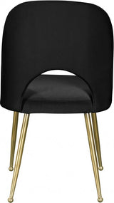 Meridian Furniture - Logan Velvet Dining Chair Set Of 2 In Black - 990Black-C