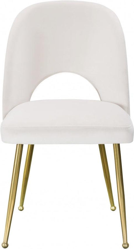 Meridian Furniture - Logan Velvet Dining Chair Set Of 2 In Cream - 990Cream-C