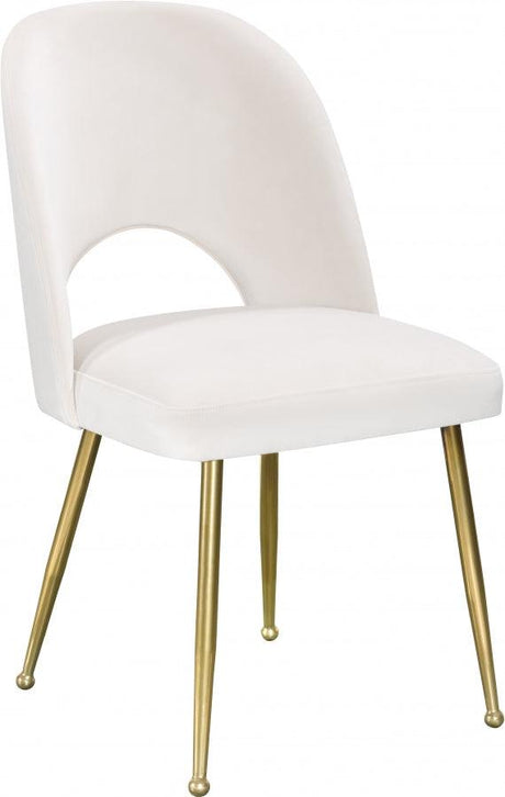 Meridian Furniture - Logan Velvet Dining Chair Set Of 2 In Cream - 990Cream-C