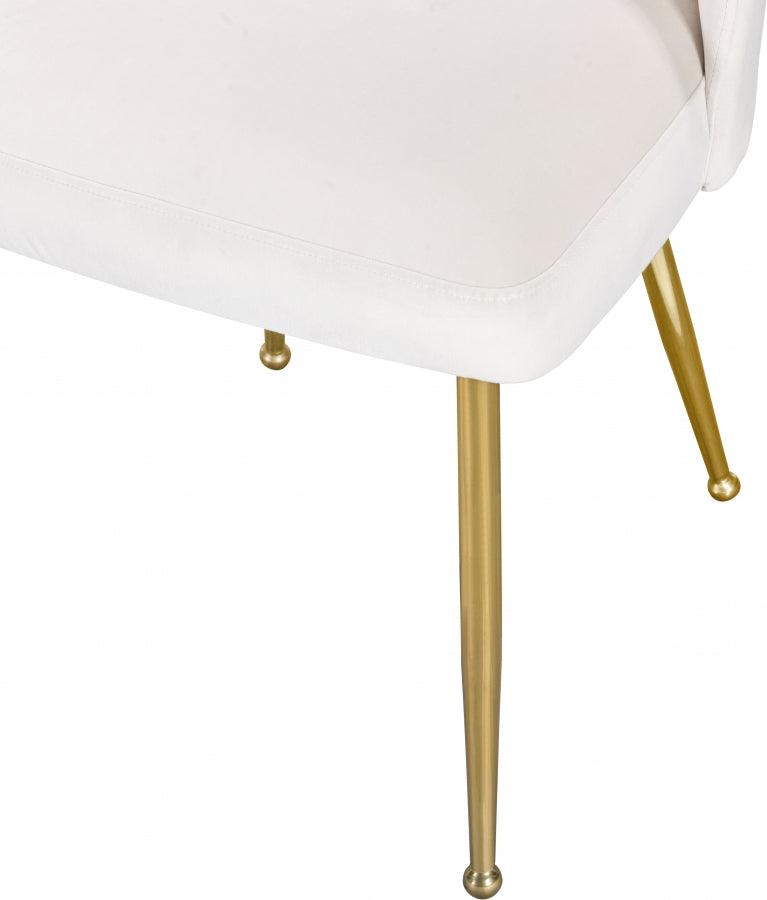 Meridian Furniture - Logan Velvet Dining Chair Set Of 2 In Cream - 990Cream-C