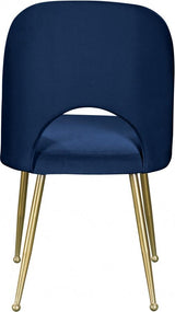 Meridian Furniture - Logan Velvet Dining Chair Set Of 2 In Navy - 990Navy-C