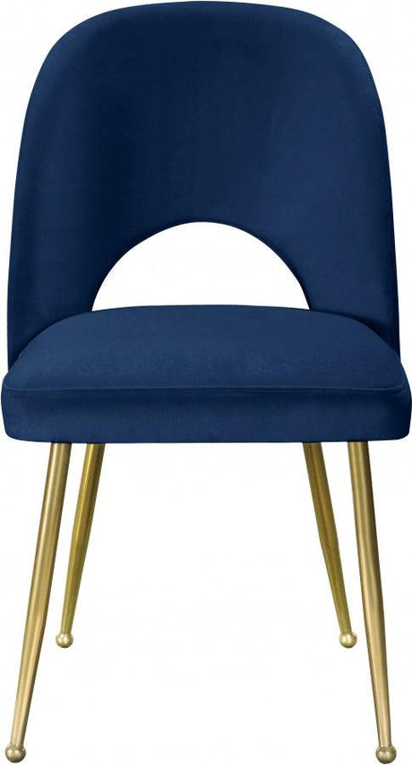 Meridian Furniture - Logan Velvet Dining Chair Set Of 2 In Navy - 990Navy-C