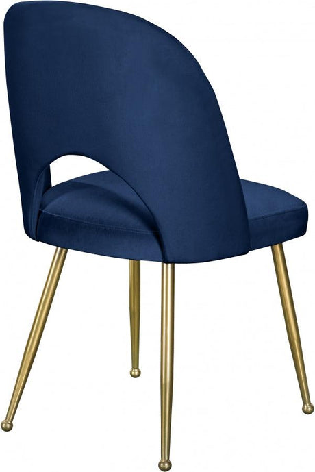 Meridian Furniture - Logan Velvet Dining Chair Set Of 2 In Navy - 990Navy-C