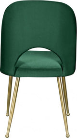 Meridian Furniture - Logan Velvet Dining Chair Set Of 2 In Green - 990Green-C