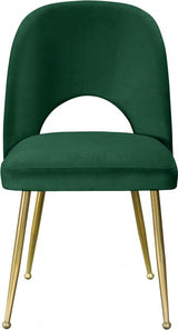 Meridian Furniture - Logan Velvet Dining Chair Set Of 2 In Green - 990Green-C