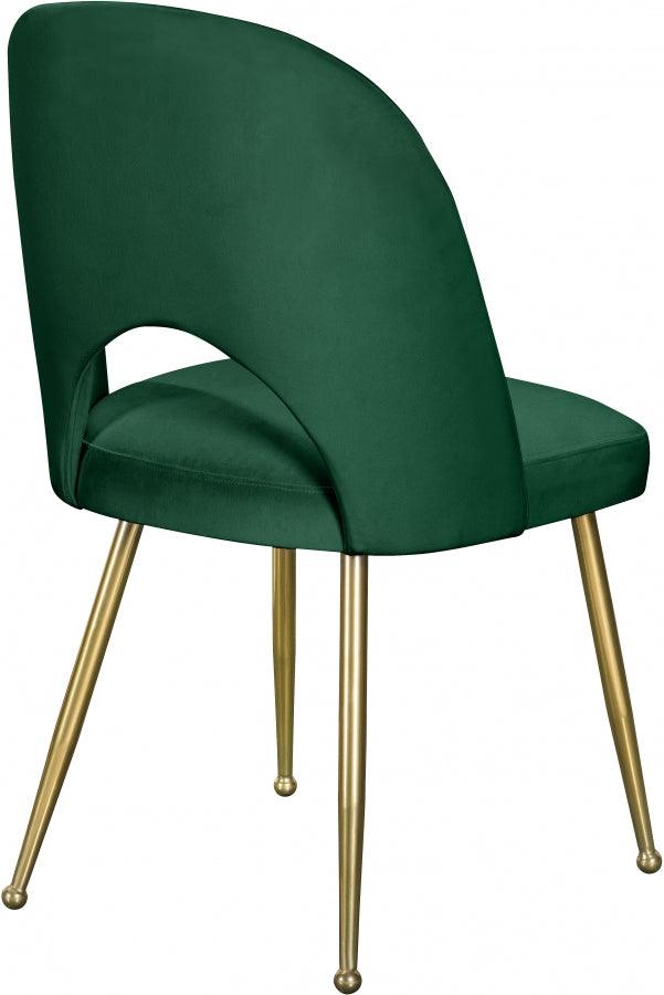 Meridian Furniture - Logan Velvet Dining Chair Set Of 2 In Green - 990Green-C