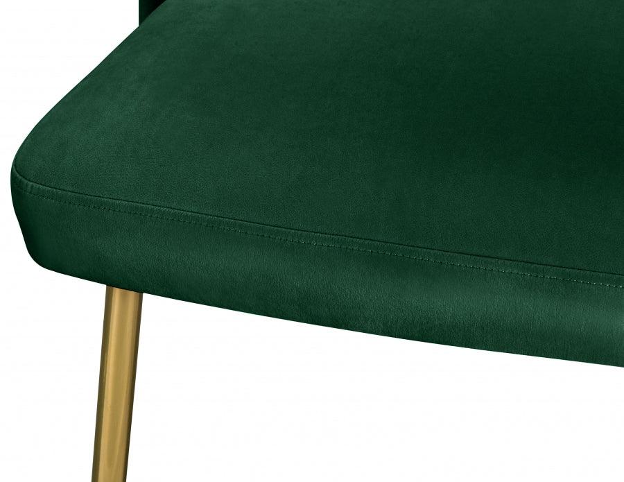 Meridian Furniture - Logan Velvet Dining Chair Set Of 2 In Green - 990Green-C