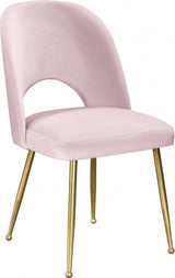 Meridian Furniture - Logan Velvet Dining Chair Set Of 2 In Pink - 990Pink-C