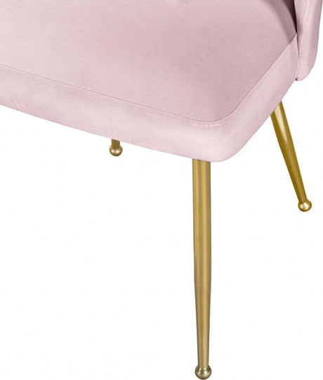 Meridian Furniture - Logan Velvet Dining Chair Set Of 2 In Pink - 990Pink-C