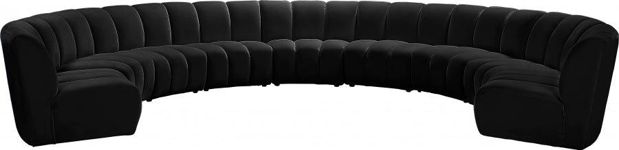 Meridian Furniture - Infinity Modular 9 Piece Sectional In Black - 638Black-9Pc