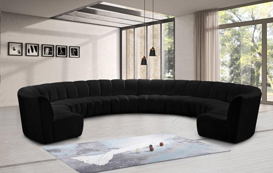 Meridian Furniture - Infinity 10 Piece Modular Sectional In Black - 638Black-10Pc