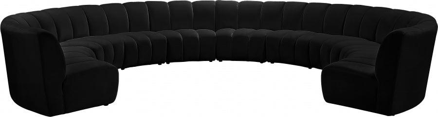 Meridian Furniture - Infinity 10 Piece Modular Sectional In Black - 638Black-10Pc