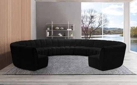 Meridian Furniture - Infinity 11 Piece Modular Sectional In Black - 638Black-11Pc