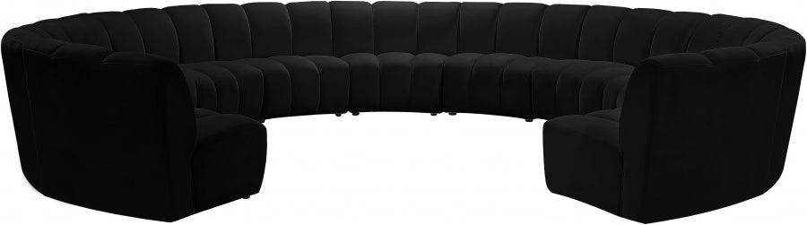 Meridian Furniture - Infinity 11 Piece Modular Sectional In Black - 638Black-11Pc